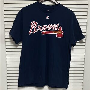 Majestic Dark Blue Tee with Atlanta Braves Logo